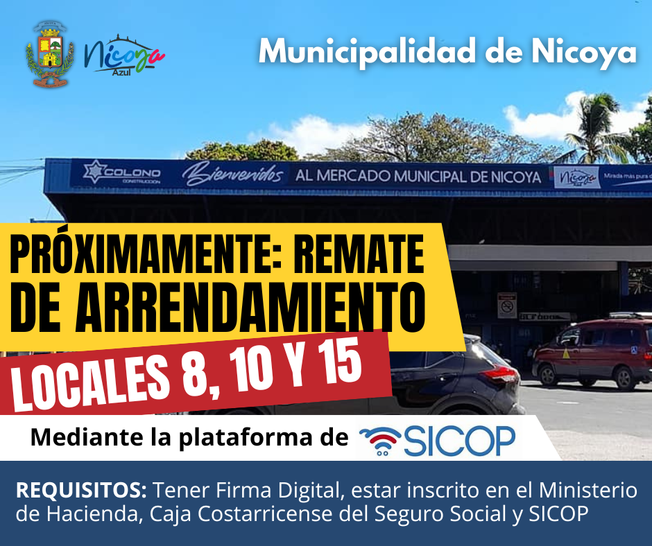 Continúa abierto el remate de arrendamiento de los locales del Mercado Municipal