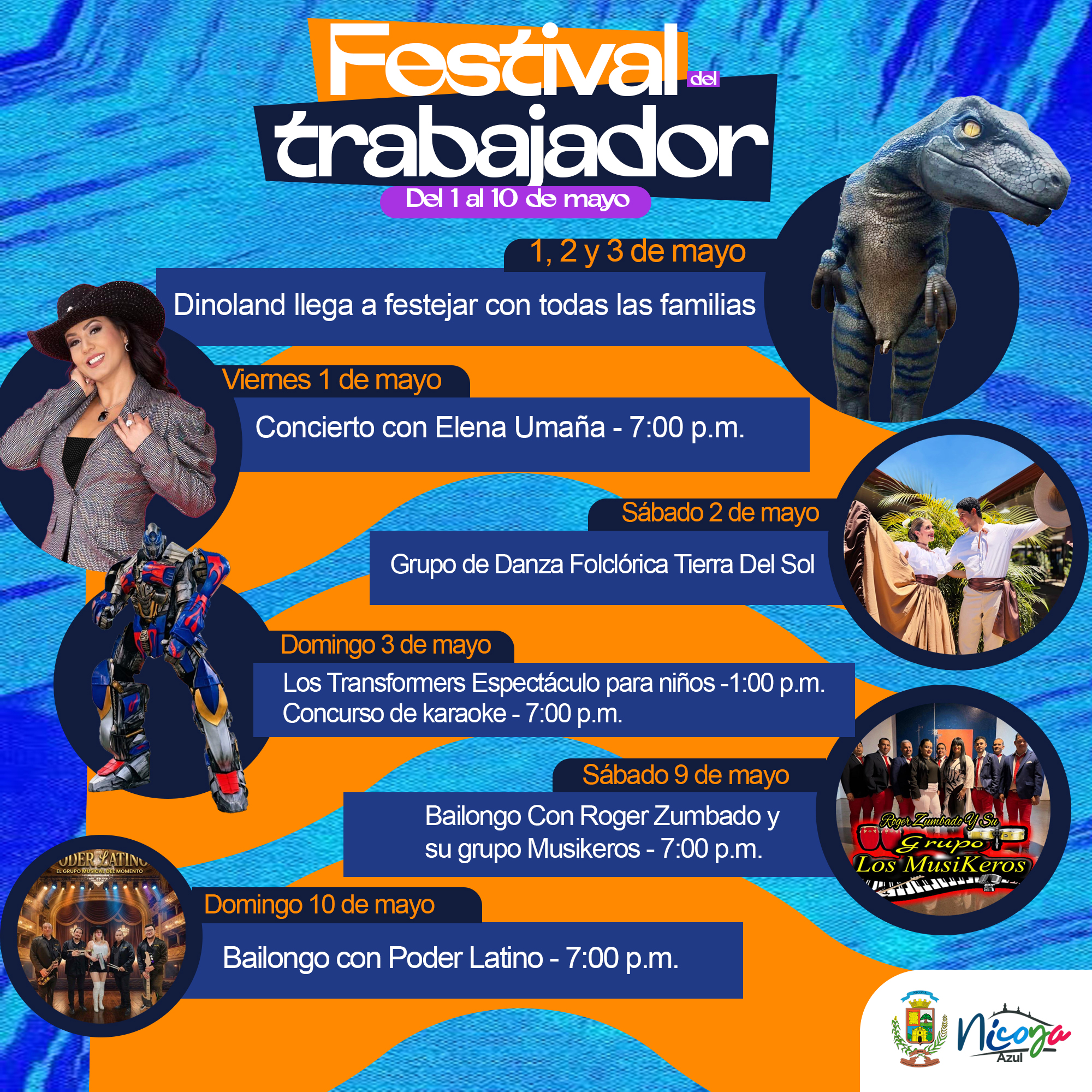 Agenda de actividades Festival de los Trabajadores de Nicoya 2026